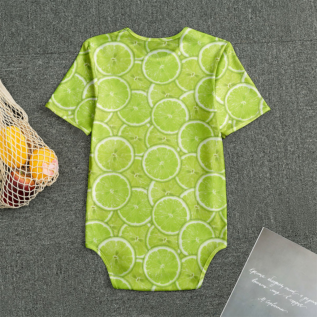Green Lime Slices Pattern Print Men's Bodysuit