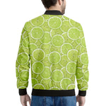Green Lime Slices Pattern Print Men's Bomber Jacket