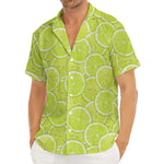 Green Lime Slices Pattern Print Men's Deep V-Neck Shirt