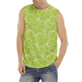Green Lime Slices Pattern Print Men's Fitness Tank Top