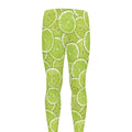 Green Lime Slices Pattern Print Men's Leggings