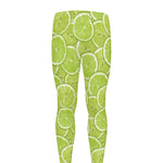 Green Lime Slices Pattern Print Men's leggings
