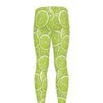 Green Lime Slices Pattern Print Men's leggings