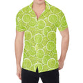 Green Lime Slices Pattern Print Men's Shirt