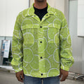 Green Lime Slices Pattern Print Men's Shirt Jacket