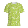 Green Lime Slices Pattern Print Men's Athletic T-Shirt
