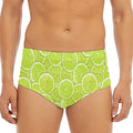 Green Lime Slices Pattern Print Men's Triangle Swim Briefs