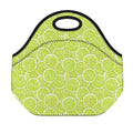 Green Lime Slices Pattern Print Neoprene Lunch Bag