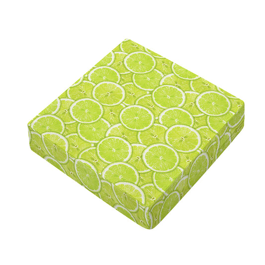 Green Lime Slices Pattern Print Outdoor Seat Cushion Cover