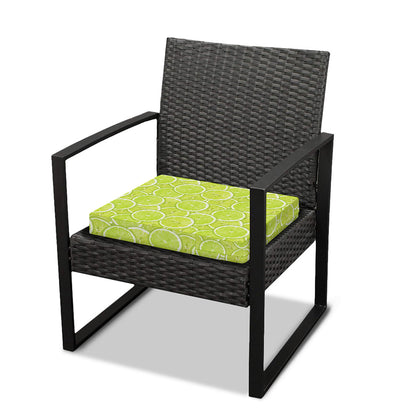 Green Lime Slices Pattern Print Outdoor Seat Cushion Cover