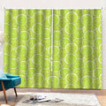 Green Lime Slices Pattern Print Pencil Pleat Curtains