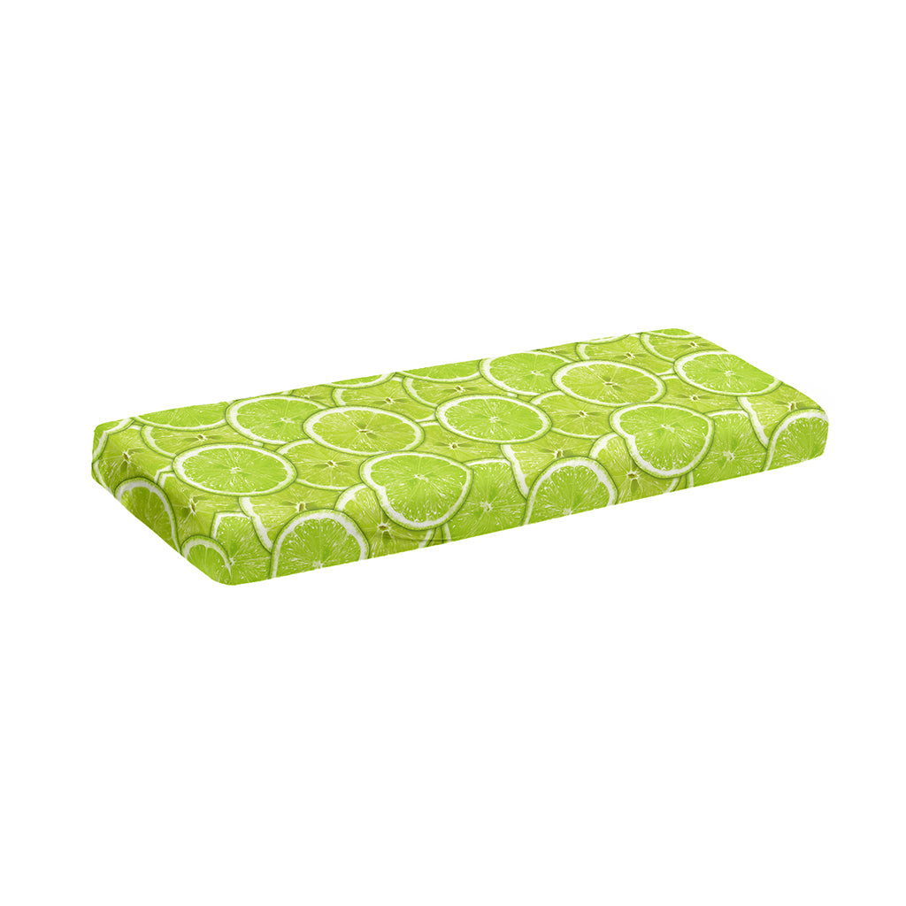 Green Lime Slices Pattern Print Piano Keyboard Cover