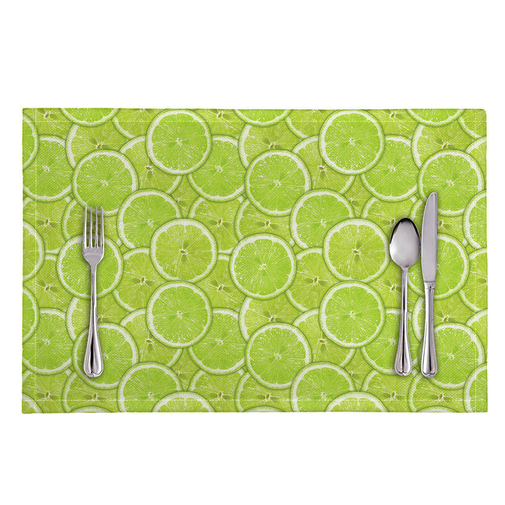 Green Lime Slices Pattern Print Placemat