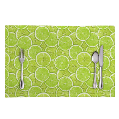Green Lime Slices Pattern Print Placemat