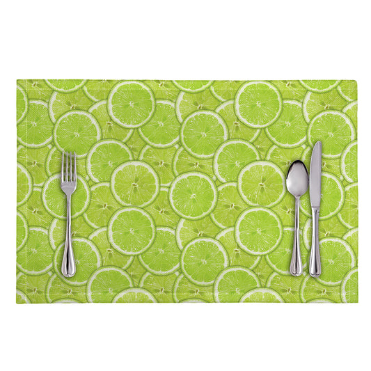 Green Lime Slices Pattern Print Placemat