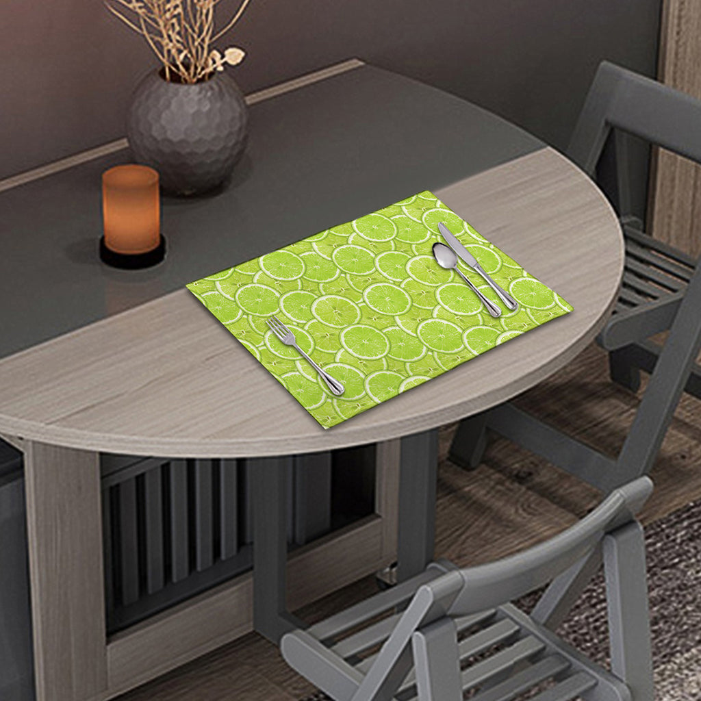 Green Lime Slices Pattern Print Placemat