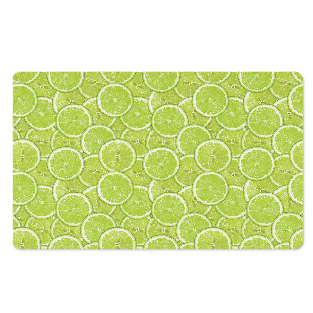 Green Lime Slices Pattern Print Polyester Doormat