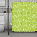 Green Lime Slices Pattern Print Polyester Shower Curtain