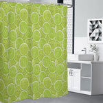 Green Lime Slices Pattern Print Premium Shower Curtain