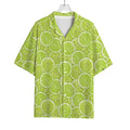 Green Lime Slices Pattern Print Rayon Hawaiian Shirt