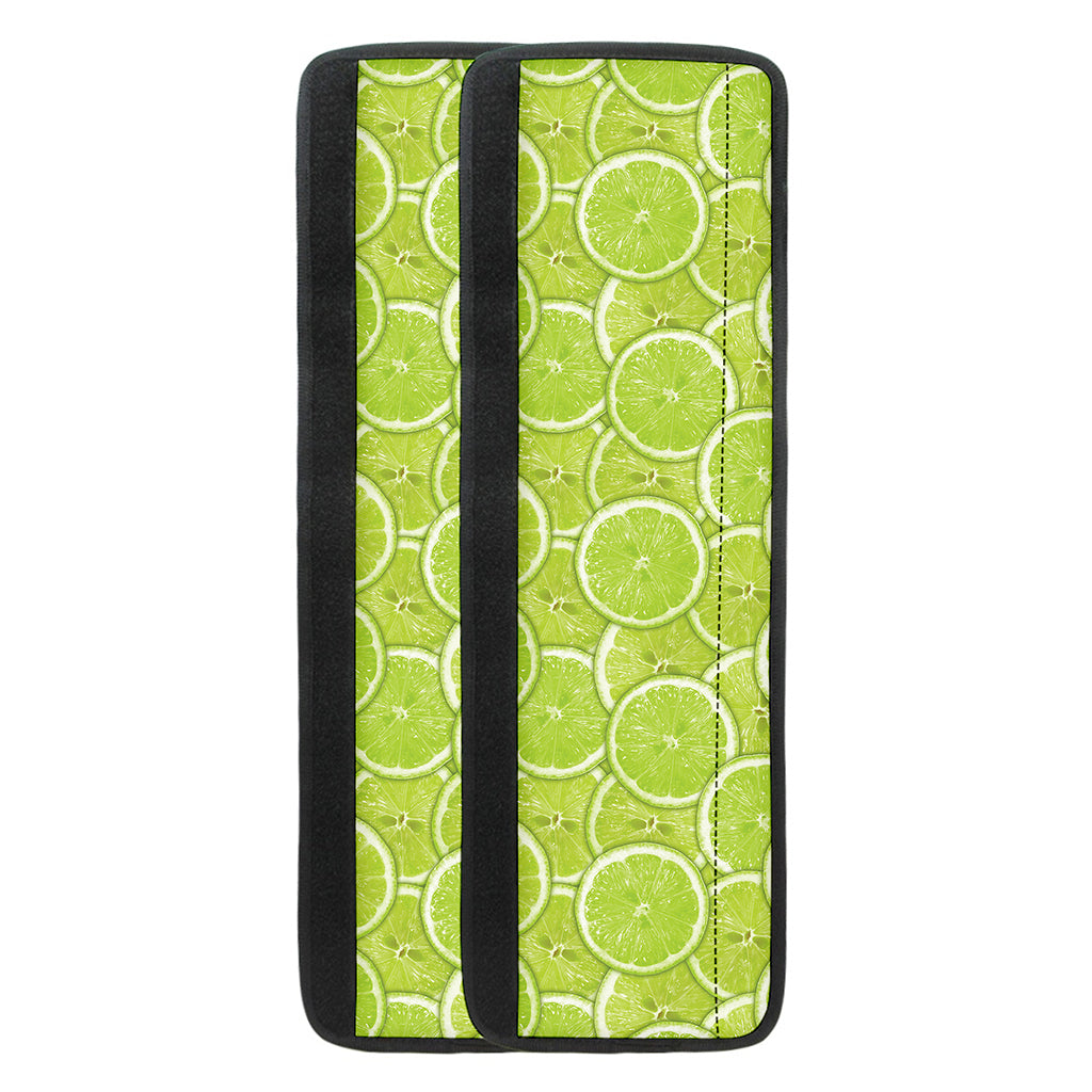 Green Lime Slices Pattern Print Refrigerator Handle Covers