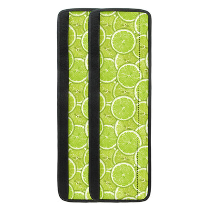 Green Lime Slices Pattern Print Refrigerator Handle Covers