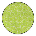 Green Lime Slices Pattern Print Round Floor Mat