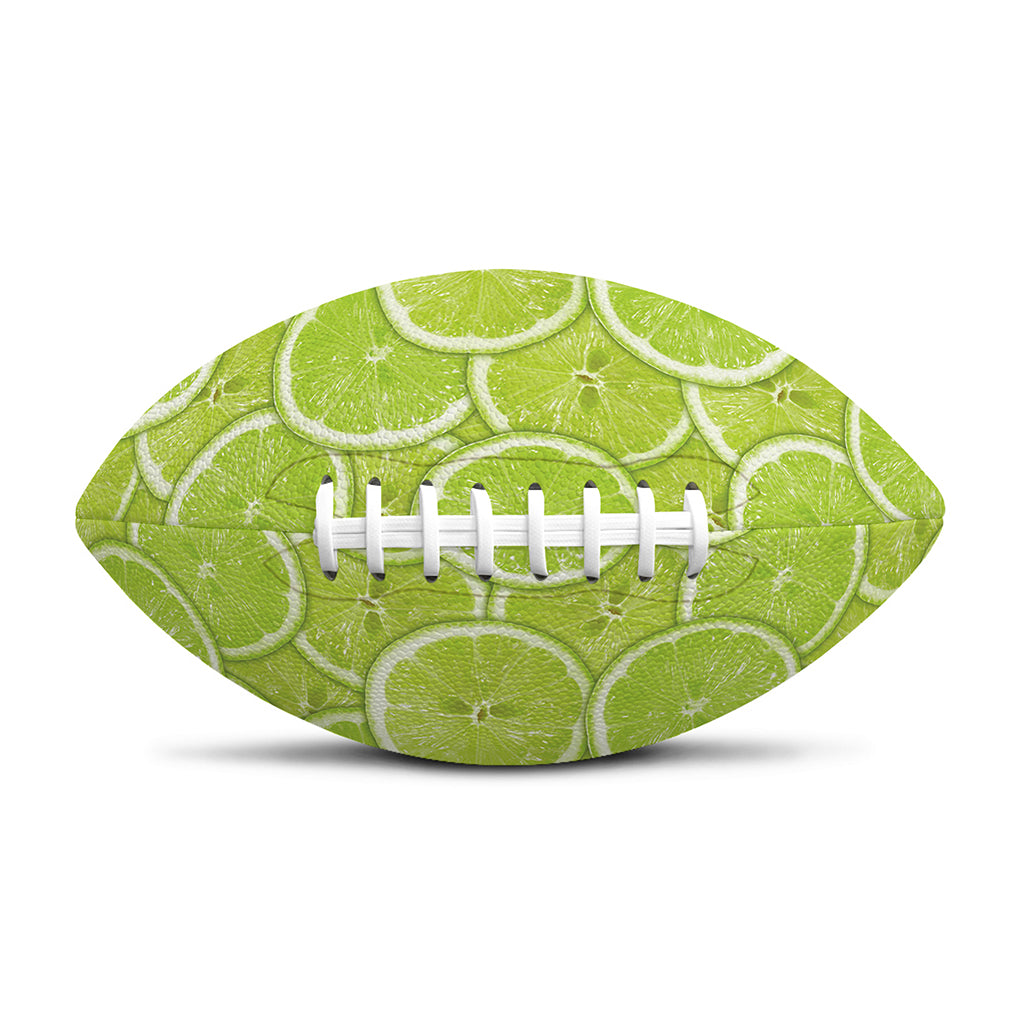 Green Lime Slices Pattern Print Rugby Ball