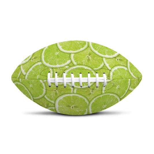 Green Lime Slices Pattern Print Rugby Ball