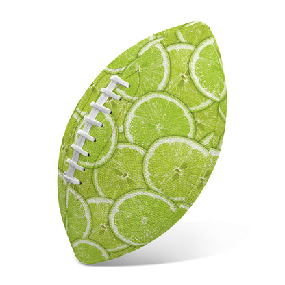Green Lime Slices Pattern Print Rugby Ball
