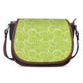Green Lime Slices Pattern Print Saddle Bag