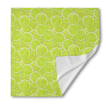 Green Lime Slices Pattern Print Silk Bandana