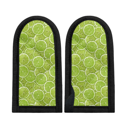 Green Lime Slices Pattern Print Skillet Handle Cover