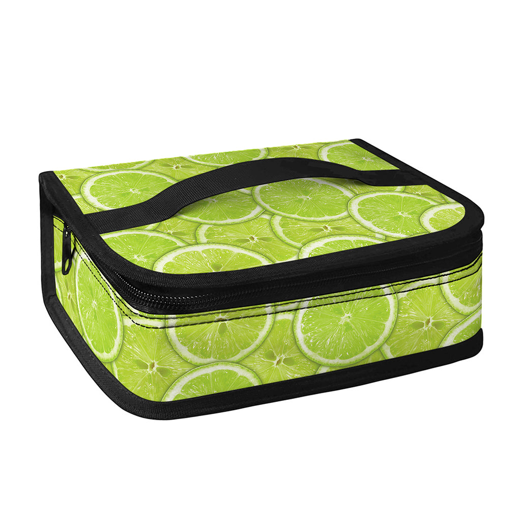 Green Lime Slices Pattern Print Small Lunch Bag