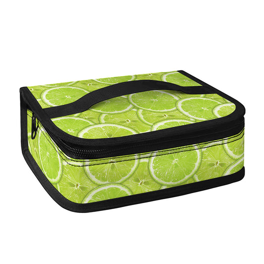 Green Lime Slices Pattern Print Small Lunch Bag