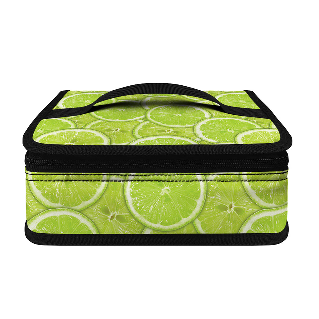 Green Lime Slices Pattern Print Small Lunch Bag