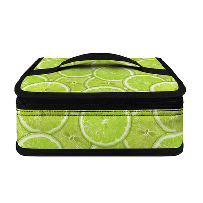 Green Lime Slices Pattern Print Small Lunch Bag