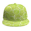 Green Lime Slices Pattern Print Snapback Cap