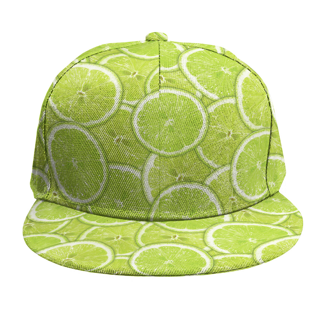 Green Lime Slices Pattern Print Snapback Cap