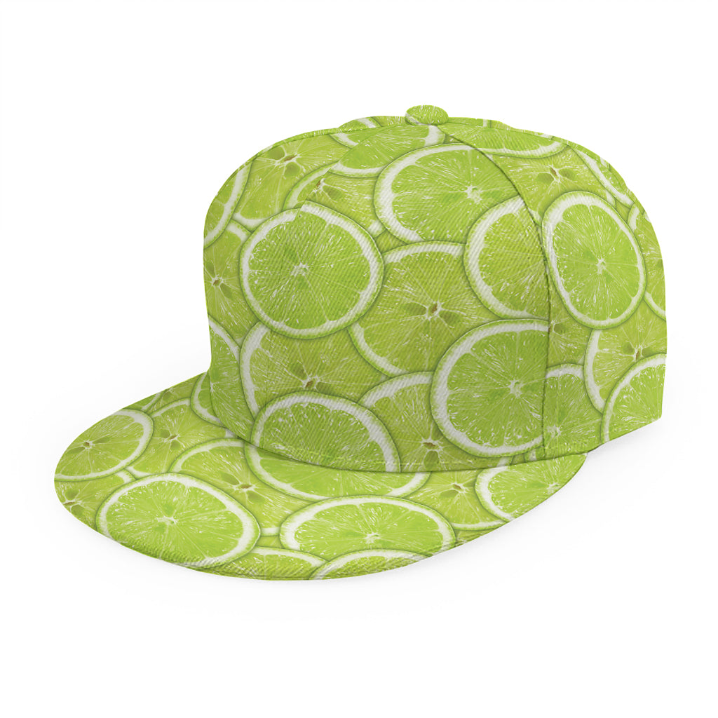 Green Lime Slices Pattern Print Snapback Cap