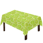 Green Lime Slices Pattern Print Tablecloth