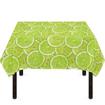 Green Lime Slices Pattern Print Tablecloth