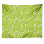 Green Lime Slices Pattern Print Tapestry