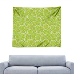 Green Lime Slices Pattern Print Tapestry