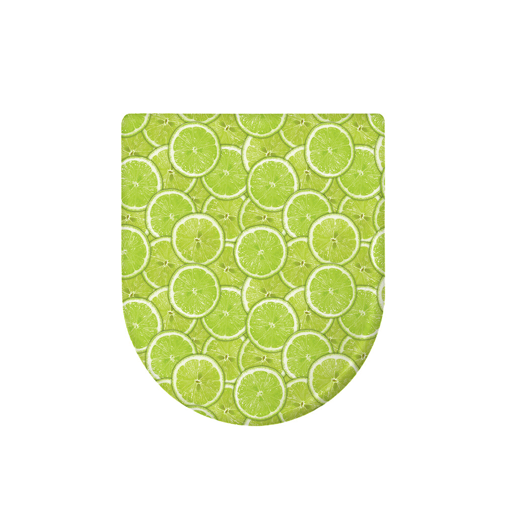 Green Lime Slices Pattern Print Toilet Lid Cover