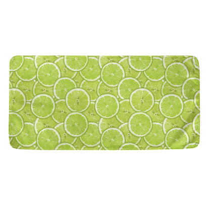 Green Lime Slices Pattern Print Towel