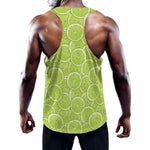 Green Lime Slices Pattern Print Training Tank Top