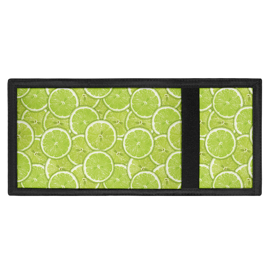 Green Lime Slices Pattern Print Trifold Wallet