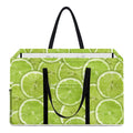 Green Lime Slices Pattern Print Utility Tote Bag