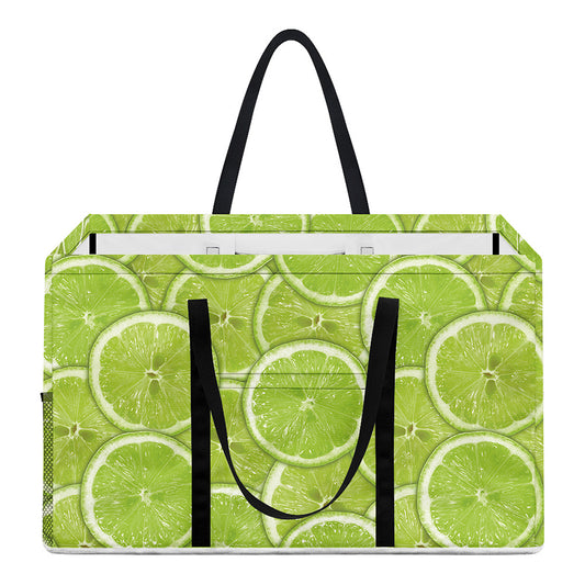 Green Lime Slices Pattern Print Utility Tote Bag